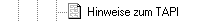     Hinweise TAPI